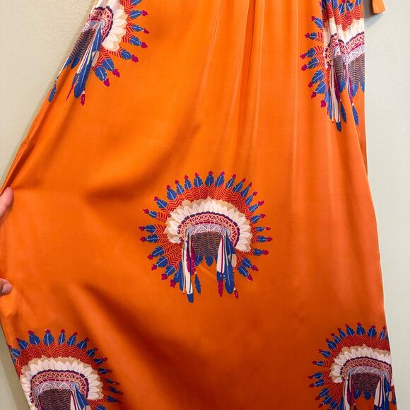 Purificacion Garcia Maxi Dress 36 Tie Halter Sleeveless Bohemian Orange - Picture 7 of 10